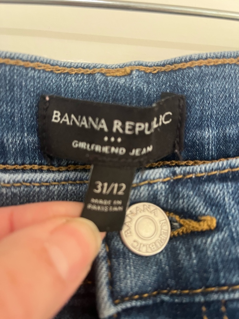Banana Republic Distressed Dark Blue Girlfriend Jeans - Picture 3 of 3
